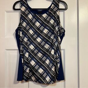 #30 Ann Taylor Abstract Geometric Tank Top Large